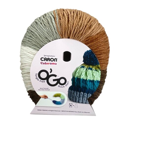 Caron OGo Colorama Yarn Tangled-Free Quick-Start 100% Acrylic Multicolor Brown/G - Picture 7 of 7